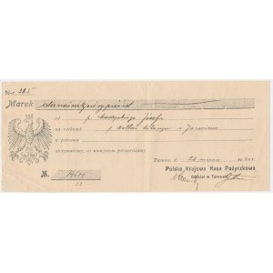 Polish National Loan Fund, check for 14,500 marks 1920