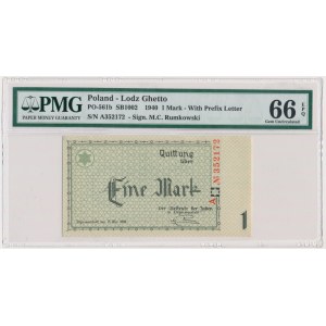 1 marka 1940 - A - 6 cyfr - PMG 66 EPQ - znakomita nota
