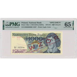 1.000 złotych 1979 - WZÓR - BM 0000000 - No. 1659 - PMG 65 EPQ