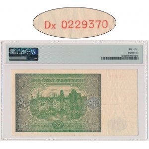 500 gold 1946 - Dx - PMG 35 - replacement series - RARE