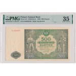 500 złotych 1946 - Dx - PMG 35 - seria zastępcza - RZADKA