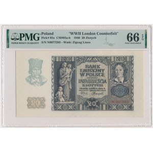 20 złotych 1940 - N - London Counterfeit - PMG 66 EPQ