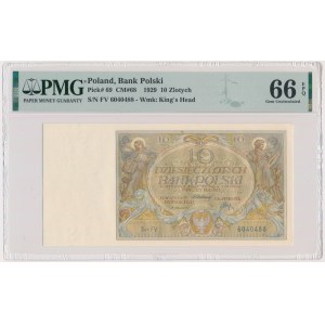10 złotych 1929 - Ser.FV. - PMG 66 EPQ