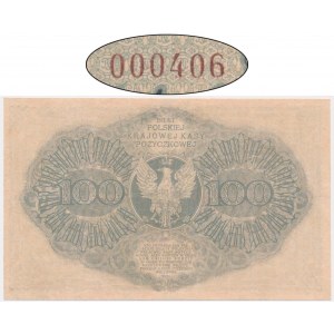100 Mark 1919 - Ser.A 000406 - niedrige Seriennummer