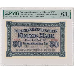 Kowno, 50 marek 1918 - G - PMG 63 EPQ