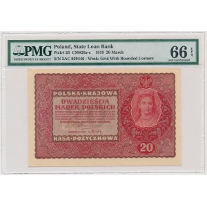 20 Mark 1919 - II Serja AC - PMG 66 EPQ