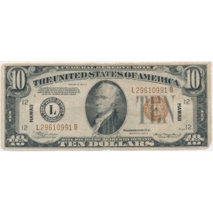 USA, Brown Seal, 10 dolarów 1934 - Julian & Morgenthau -