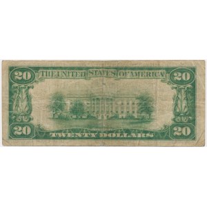 USA, Brown Seal, 20 Dollars 1929 - Jones & Woods -