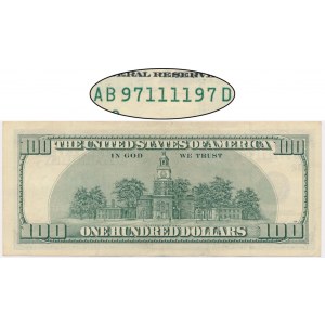 USA, Green Seal, 100 dolarów 1996 - Withrow & Rubin - ładny numer -