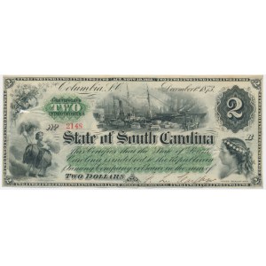 USA, Confederate States America, North Carolina, 2 Dollars 1873