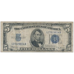 USA, Blue Seal, 5 Dollars 1934 - Julian & Vinson -