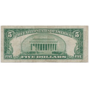 USA, Blue Seal, 5 dolarów 1934 - Julian & Vinson -