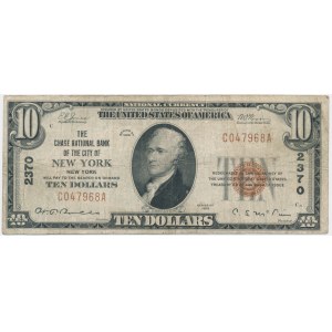 USA, New York State, 10 Dollars 1929 - Jones & Woods -