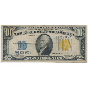 USA, Yellow Seal North Africa, 10 dolarów 1934 A - Julian & Morgenthau -