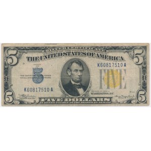 USA, Yellow Seal North Africa, 5 Dollars 1934 - Julian & Morgenthau -