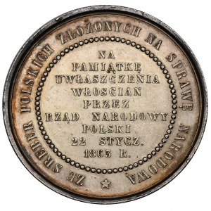 Medal in memory of the enfranchisement of peasants by the Polish National Government in 1863 - RARE