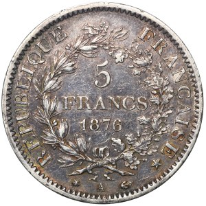 Francja, III Republika, 5 Franków Paryż 1876 A