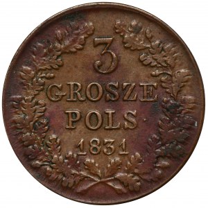 November Uprising, 3 Groschen 1831 KG