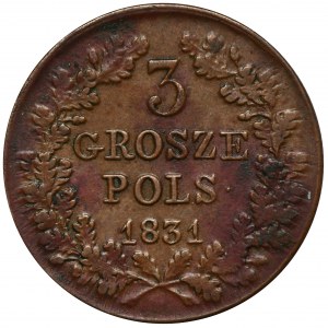 Powstanie Listopadowe, 3 Grosze 1831 KG
