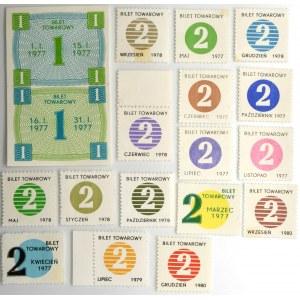 Reihe von Frachtkarten 1977-80 (17 Stück)
