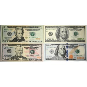 USA, lot 20-100 Dollars 2003-2017 ★ (4 pcs.)