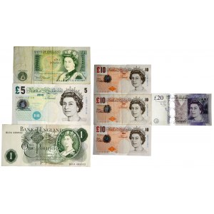 Vereinigtes Königreich, £1-20 Satz (7 Stück)