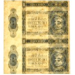 1 zloty 1938 - uncut sheet fragment - DESTRUKT