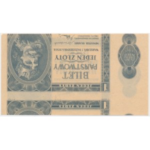 1 zloty 1938 - without series and numerator - DESTRUKT