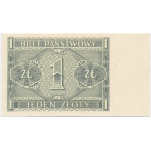 1 złoty 1938 - druk jednostronny -