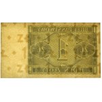 1 zloty 1938 - one-sided printing -.