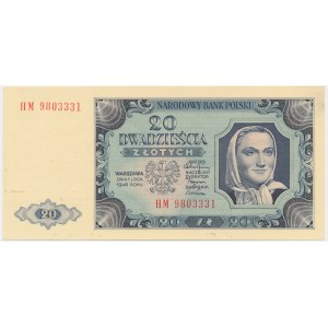 20 złotych 1948 - HM 98... - papier plastyfikowany