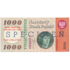 1000 Zloty 1965 - MODELL/SPECIMEN - RARE - mit NBP-Aufdruck