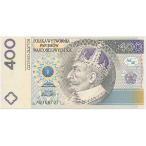 PWPW, 400 zloty 1996 - clean reverse -.