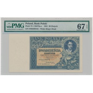 20 gold 1931 - DH. - PMG 67 EPQ