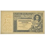 20 Zloty 1931 - destrukt ohne Serie und Nummerierungseinrichtung und ohne Unterdruck