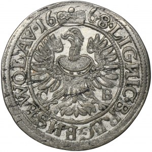 Schlesien, Fürstentum Legnicko-Brzesko-Wołowskie, Krystian Wołowski, 3 Krajcary Brzeg 1668 CB - RAIDING