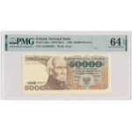 50.000 złotych 1989 - AA 0000891 - PMG 64 EPQ - niski numer seryjny