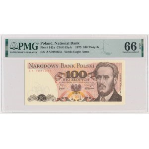100 złotych 1975 - AA - PMG 66 EPQ - RZADKA