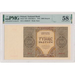 1,000 gold 1945 - A - PMG 58 EPQ