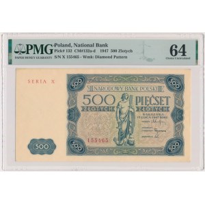 500 złotych 1947 - X - PMG 64
