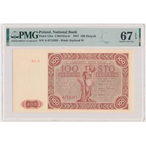 100 złotych 1947 - A - PMG 67 EPQ - pierwsza seria
