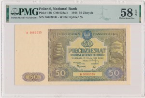 50 złotych 1946 - B - PMG 58 EPQ