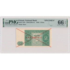 2 złote 1946 - SPECIMEN - PMG 66 EPQ
