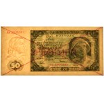 50 zloty 1948 - SPECIMEN - AA 1234567/8900000 - PMG 65 EPQ