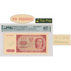 100 złotych 1948 - WZÓR - OO 0000000 - Nr 000105 - PMG 67 EPQ - EKSTREMALNIE RZADKIE