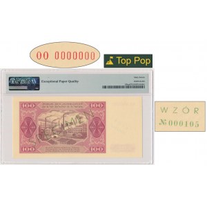 100 złotych 1948 - WZÓR - OO 0000000 - Nr 000105 - PMG 67 EPQ - EKSTREMALNIE RZADKIE