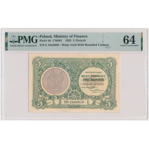 5 Zloty 1925 - E - PMG 64 - VERFASSUNG