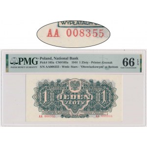 1 gold 1944 ...owym - AA 008355 - PMG 66 EPQ - first series - RARE