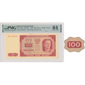 100 złotych 1948 - GC - PMG 64 - BEZ RAMKI -