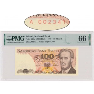 100 gold 1975 - A - PMG 66 EPQ - low serial number